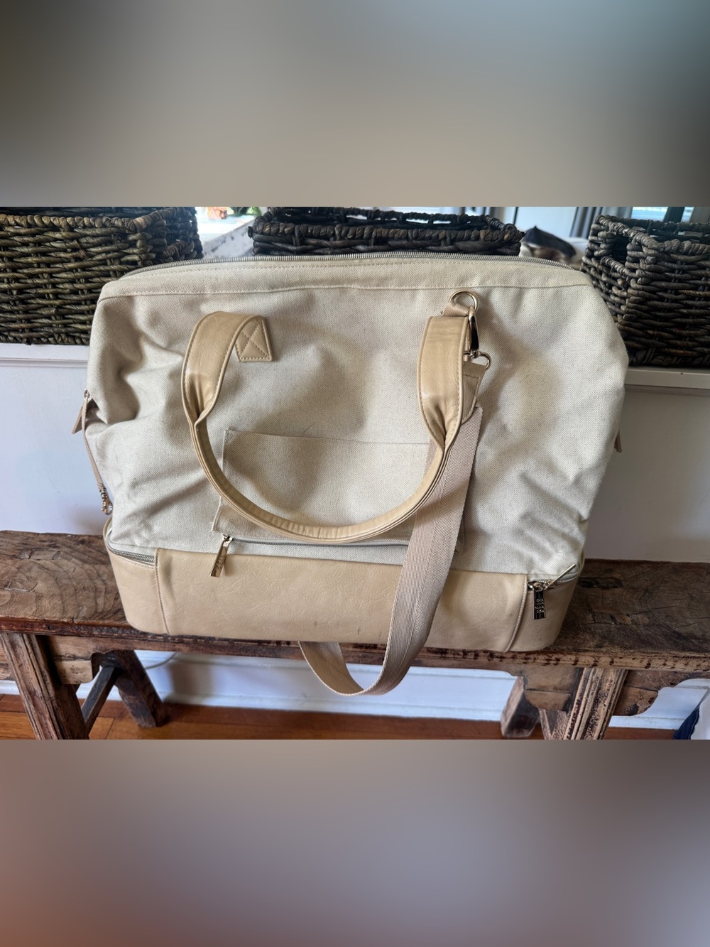 Beis Tan Weekender Bag Duffel Travel Tote